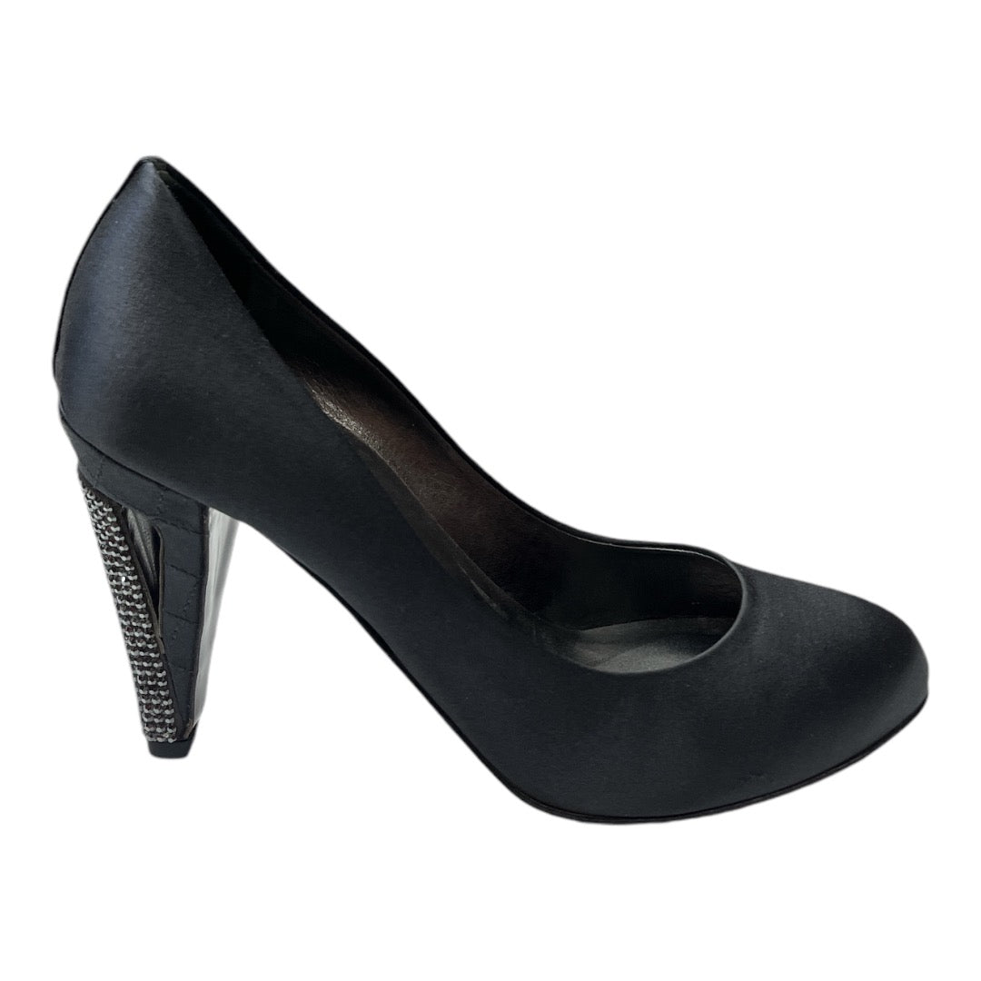 CHANEL Black Satin Pump Heel - Moda Consignment