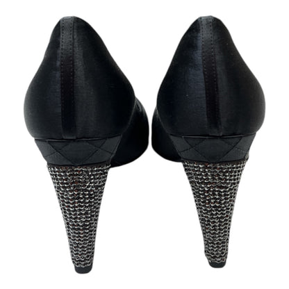 CHANEL Black Satin Pump Heel - Moda Consignment