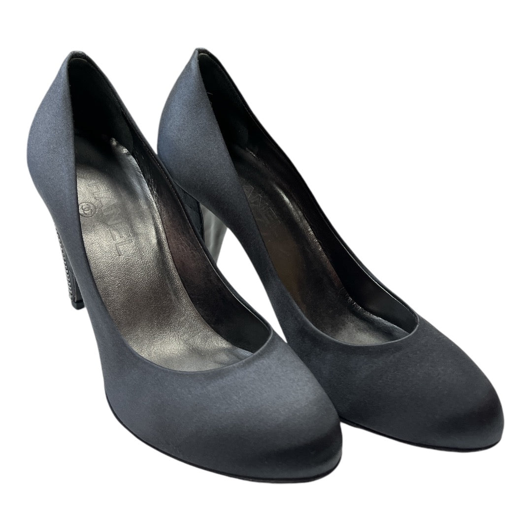 CHANEL Black Satin Pump Heel - Moda Consignment