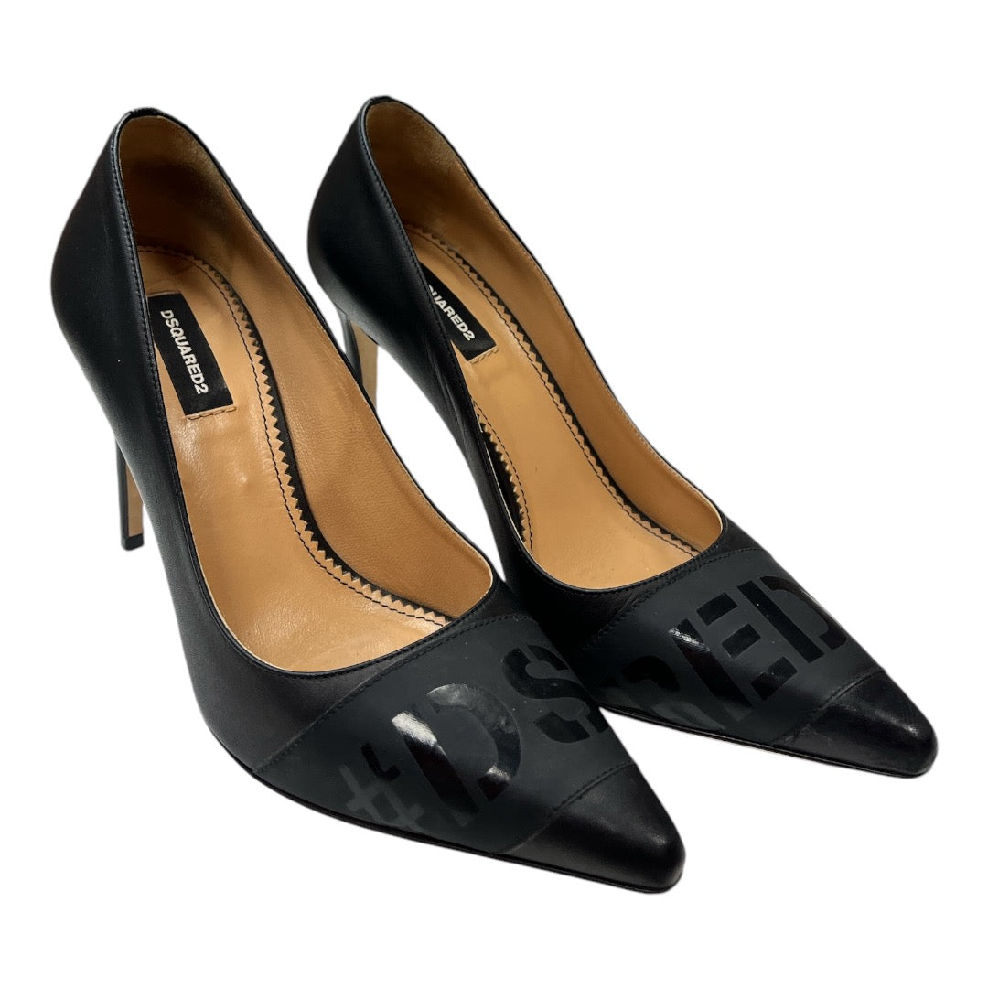 DSQUARED2 Logo tape leather pumps - Moda Consignment