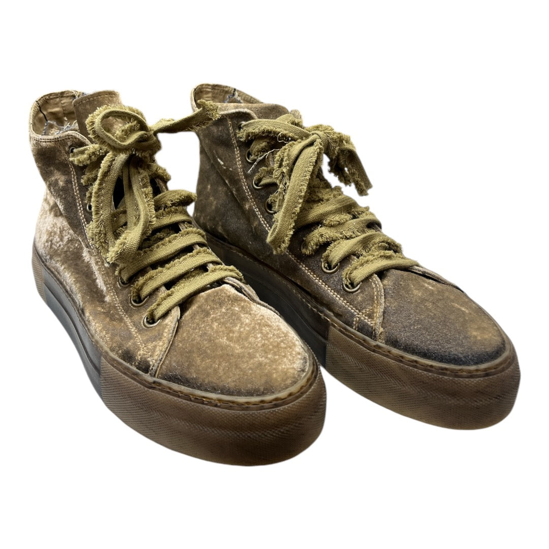 UMA WANG Khaki Brown Velvet Tennis Shoe Sneaker - Moda Consignment