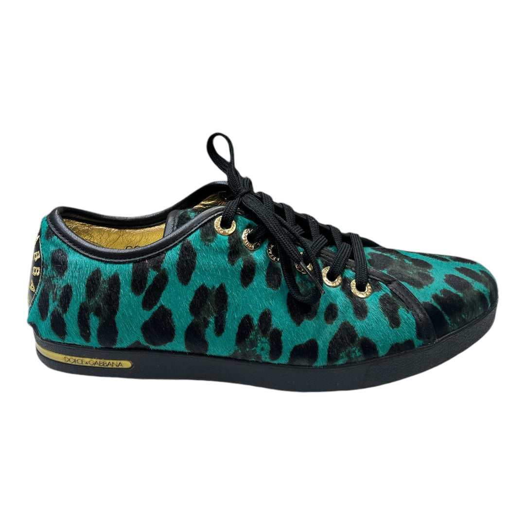 DOLCE & GABBANA Green & Black Print Sneaker - Moda Consignment