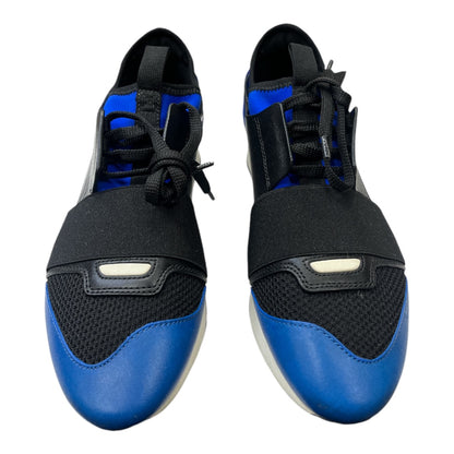 BALENCIAGA blue & multi Race runner sneaker