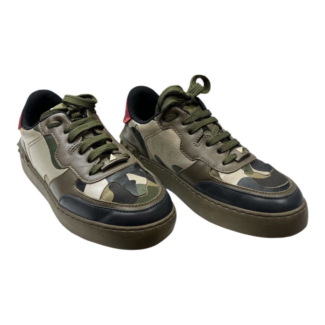 VALENTINO Green & Multi Camo Rockstud Sneaker - Moda Consignment