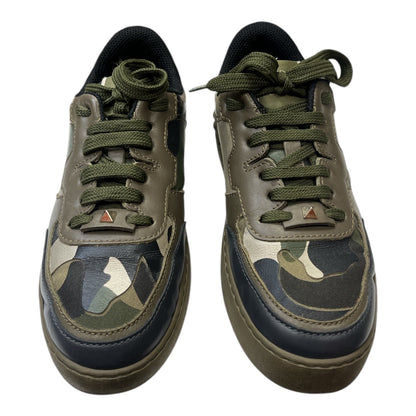 VALENTINO Green & Multi Camo Rockstud Sneaker - Moda Consignment