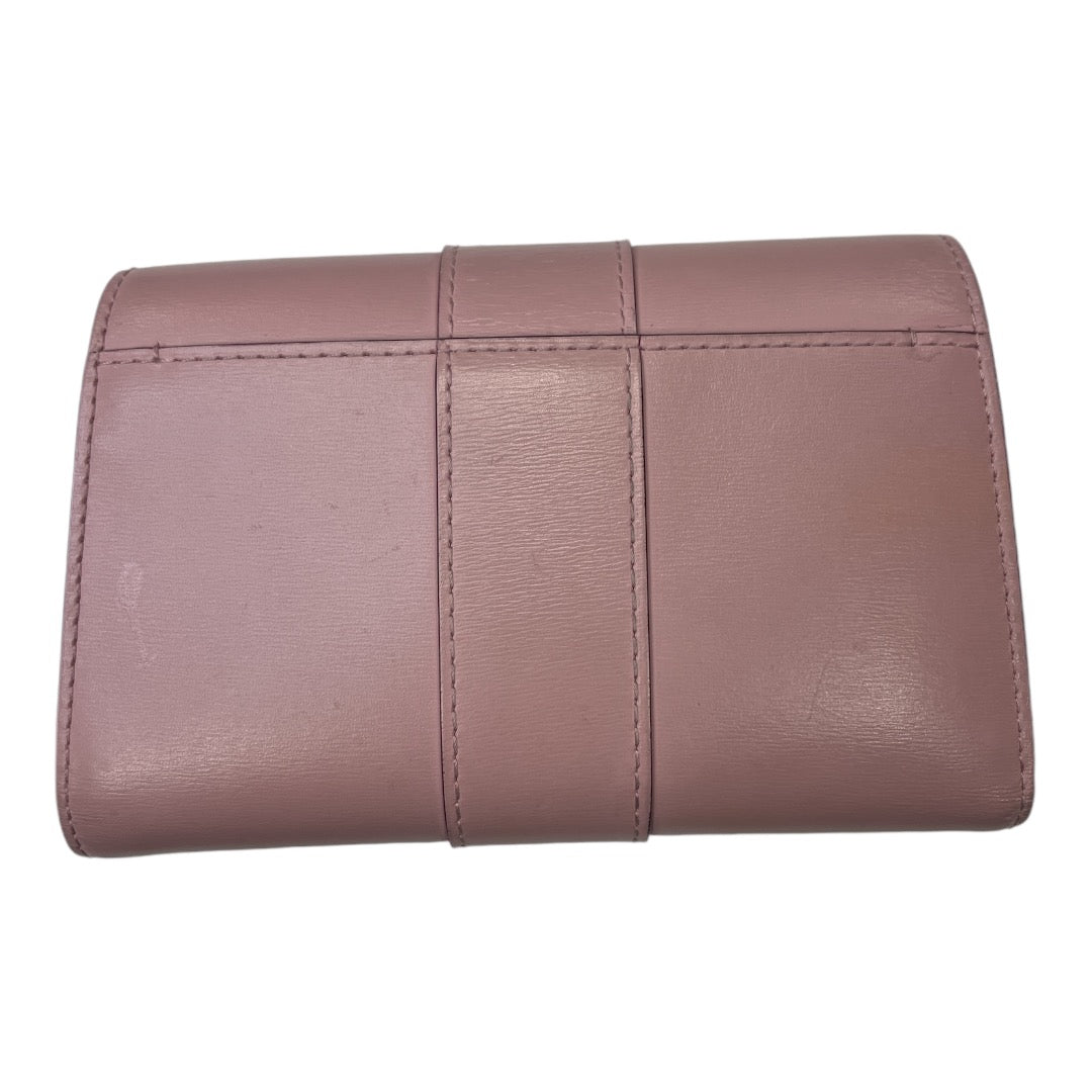 DELVAUX Brillant Compact Wallet Pink Calf Leather - Moda Consignment