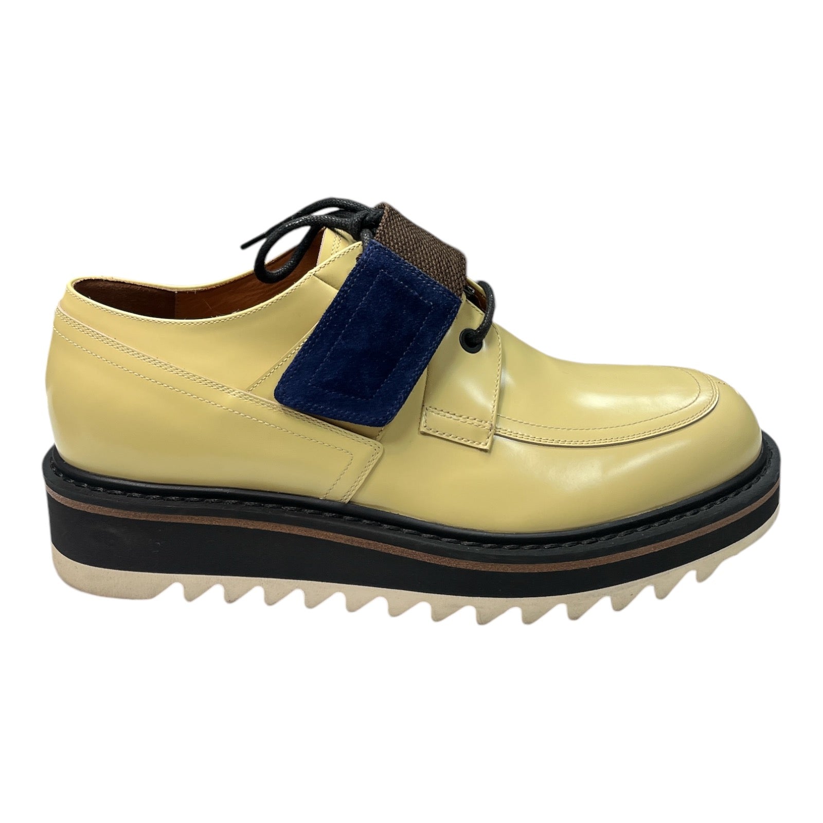 DRIES VAN NOTEN Yellow Leather & Brown Strap Oxford - Moda Consignment