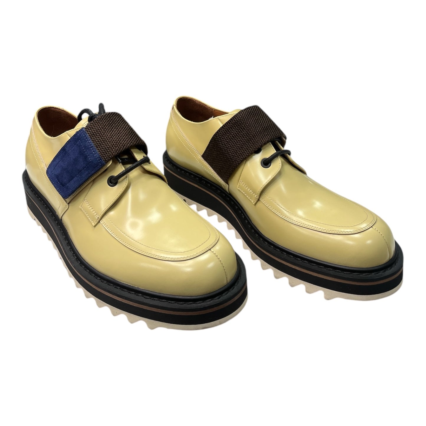 DRIES VAN NOTEN Yellow Leather & Brown Strap Oxford - Moda Consignment