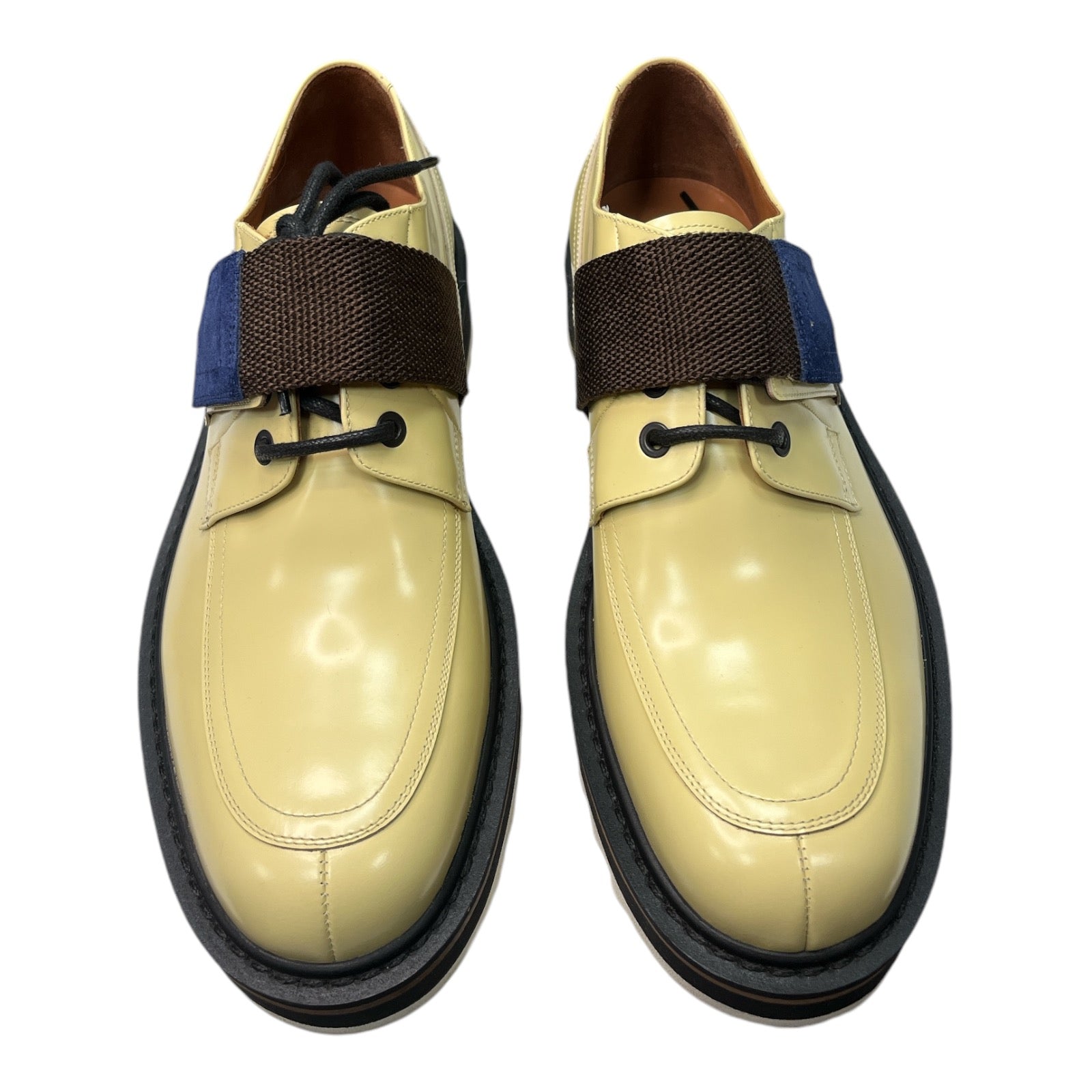 DRIES VAN NOTEN Yellow Leather & Brown Strap Oxford - Moda Consignment