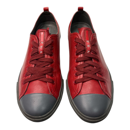 Prada red leather sneakers - Moda Consignment