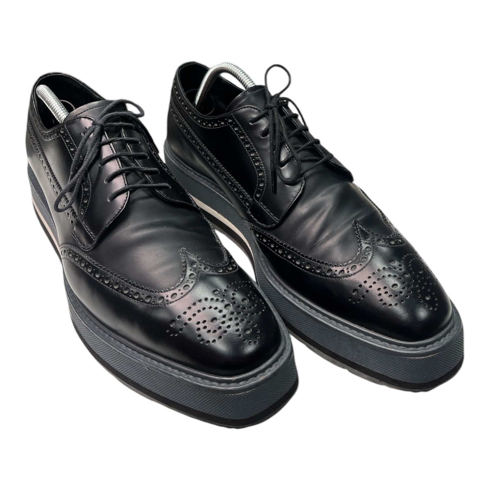 PRADA Spazzolato Fume Brogues Size - Moda Consignment