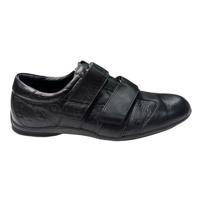 GUCCI Black Guccissima Leather Velcro Sneakers - Moda Consignment