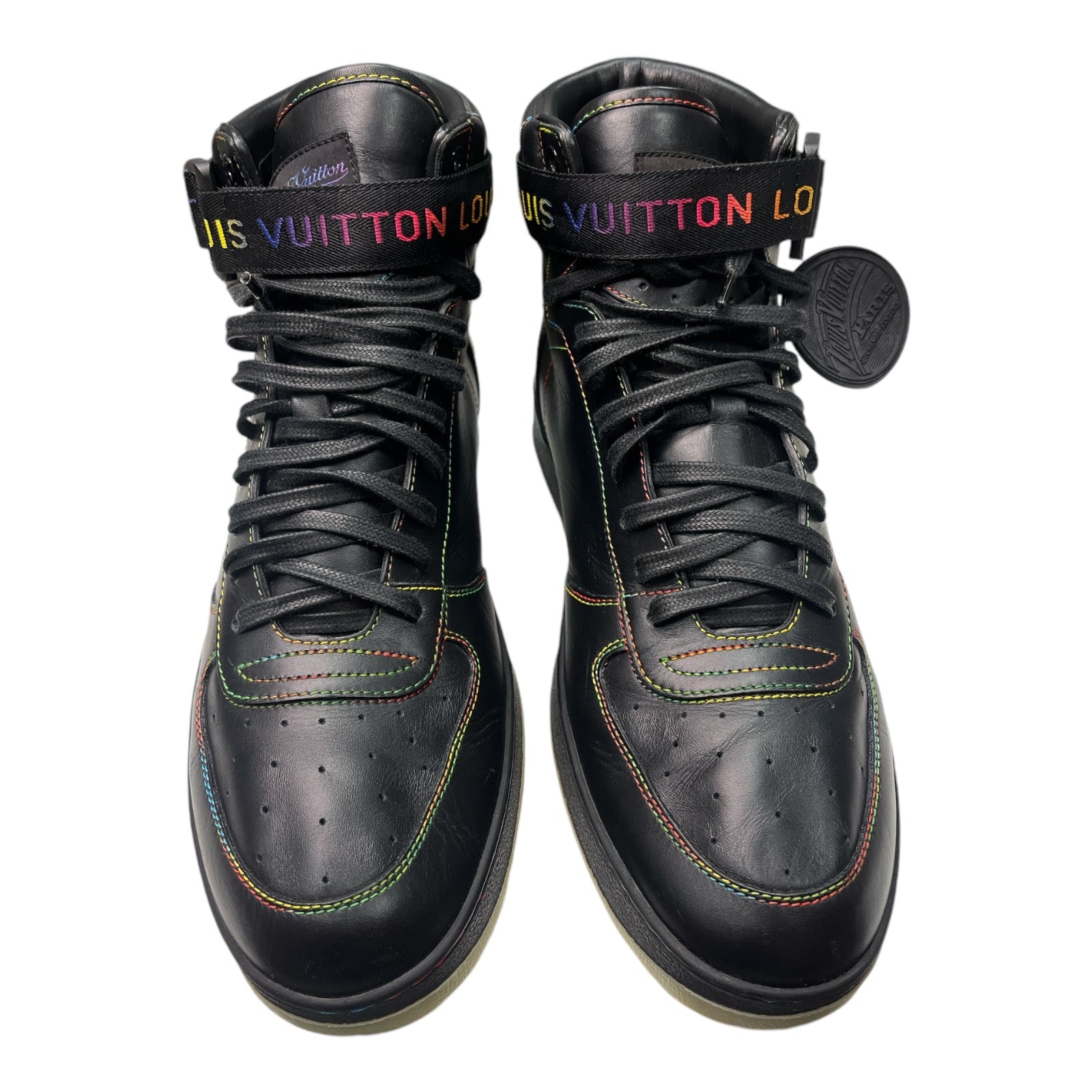 LOUIS VUITTON Calfskin Rivoli High Top Sneakers - Moda Consignment