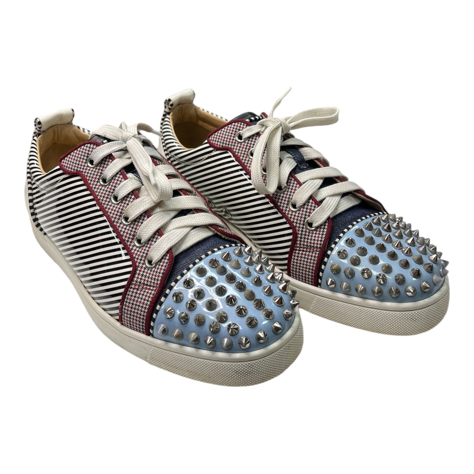 CHRISTIAN LOUBOUTIN Multicolour Patent Leather & Textile Printed Junior Sneaker - Moda Consignment