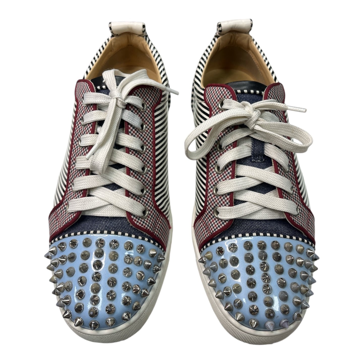 CHRISTIAN LOUBOUTIN Multicolour Patent Leather & Textile Printed Junior Sneaker - Moda Consignment