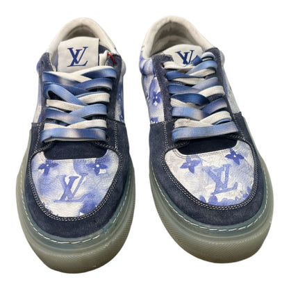 LOUIS VUITTON White & Navy Watercolor 'Ollie' Sneakers - Moda Consignment