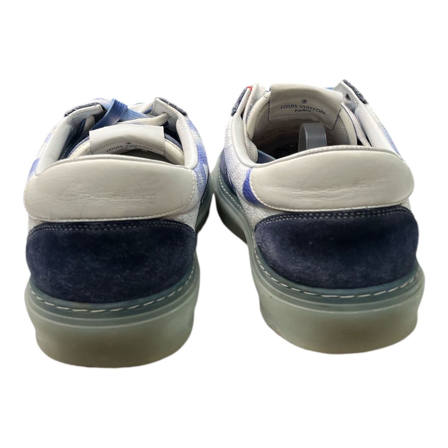 LOUIS VUITTON White & Navy Watercolor 'Ollie' Sneakers - Moda Consignment