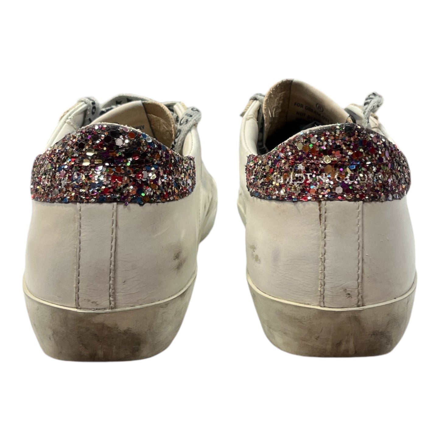 GOLDEN GOOSE Super-Star Leather Sneakers With Glitter - Moda Consignment