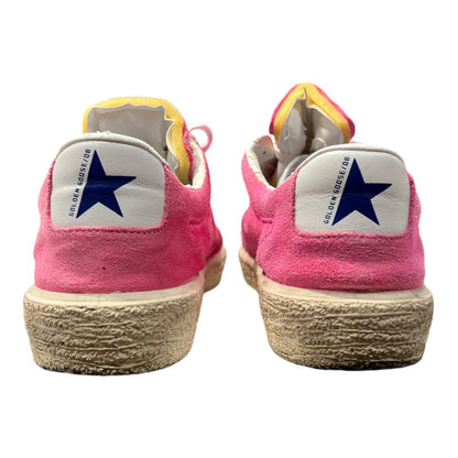 GOLDEN GOOSE The Tenth Star Suede Sneakers In Shocking Pink - Moda Consignment