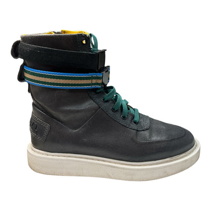 DIESEL Ankle Straps Hi-top Sneakers In Black - Moda Consignment