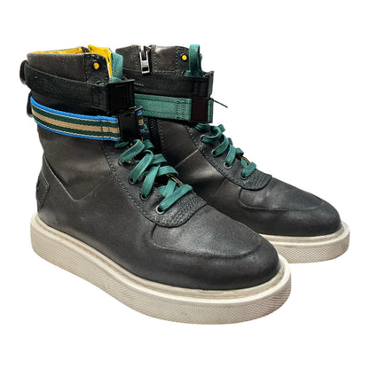 DIESEL Ankle Straps Hi-top Sneakers In Black - Moda Consignment