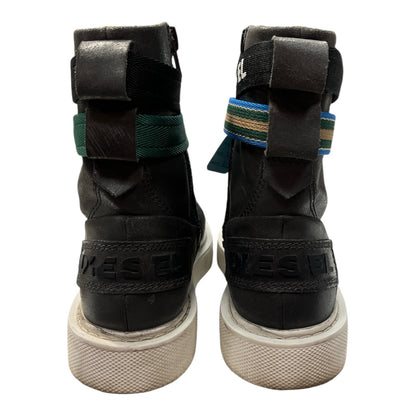 DIESEL Ankle Straps Hi-top Sneakers In Black - Moda Consignment