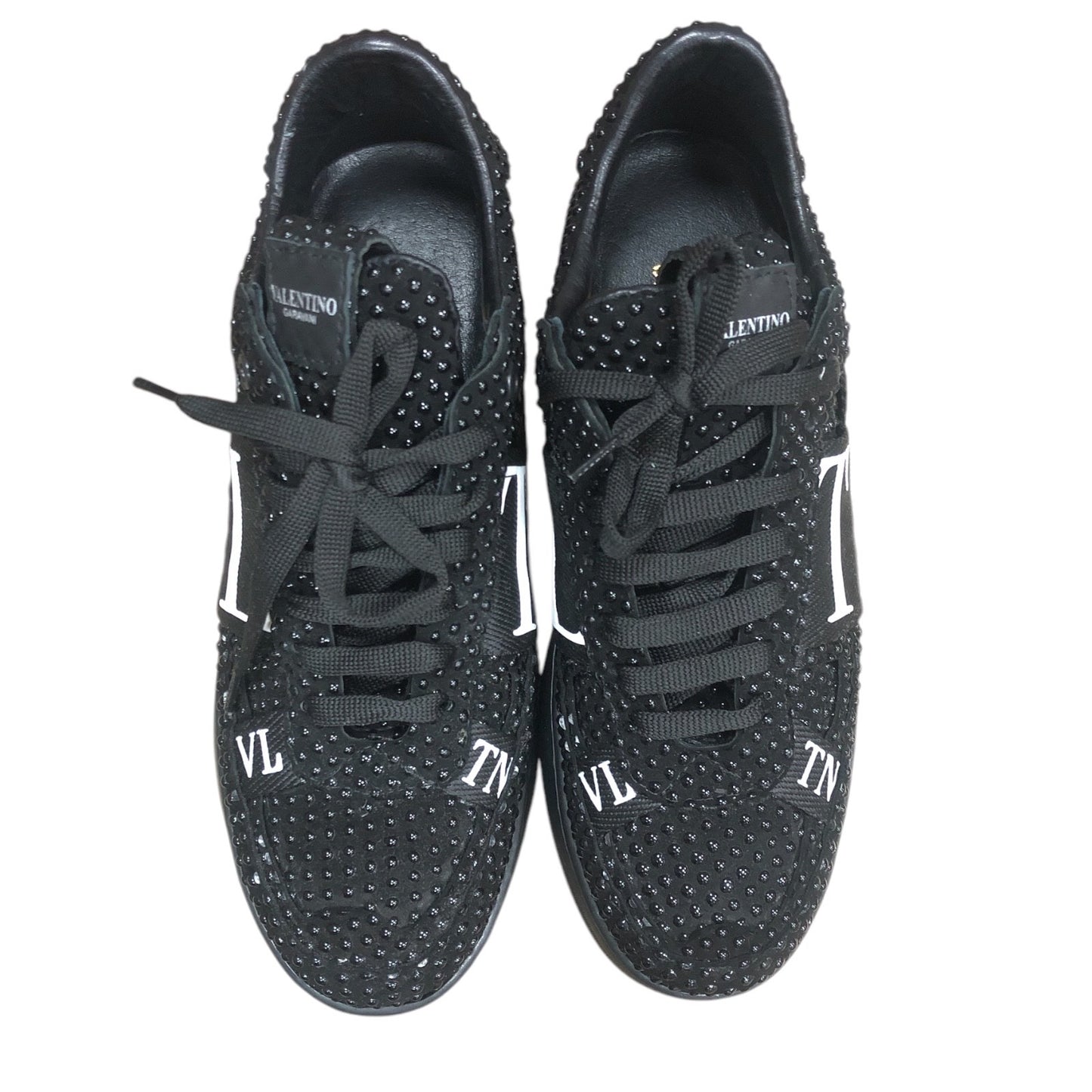 VALENTINO Black Studded Sneakers - Moda Consignment