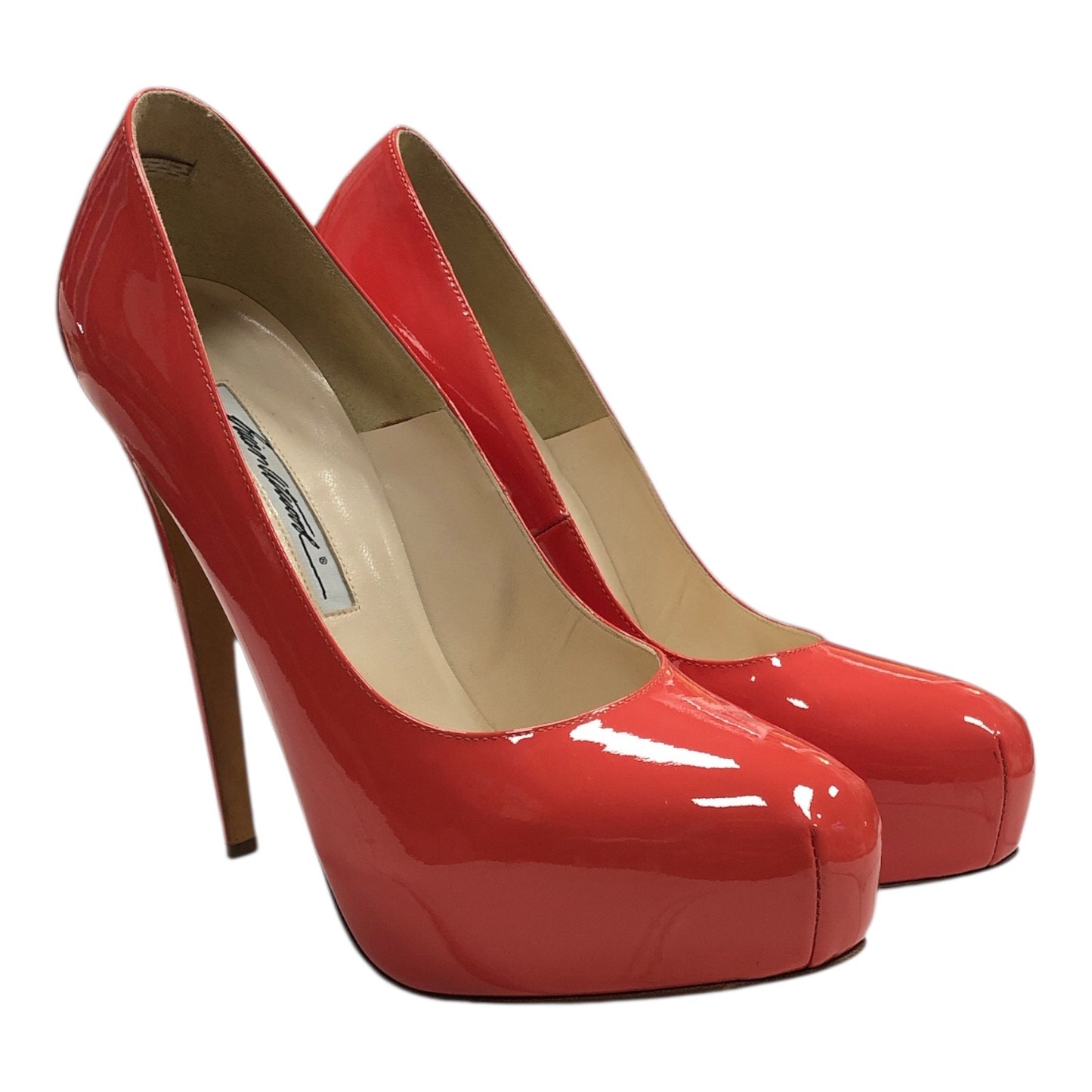 BRIAN ATWOOD Orange Patent Leather Heels - Moda Consignment