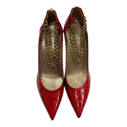 STUART WEITZMAN Embossed leather chain heel - Moda Consignment