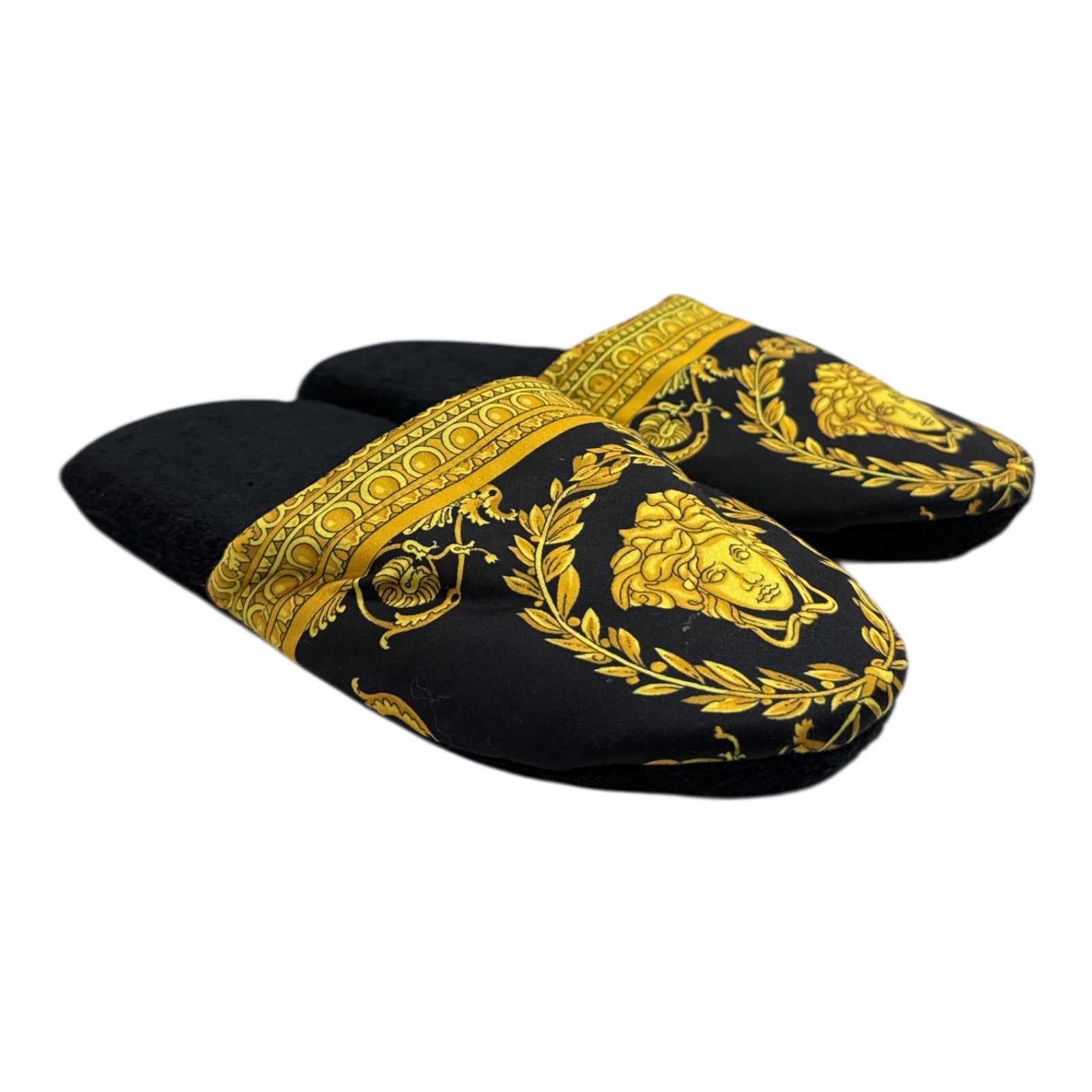 VERSACE Baroque slippers black - Moda Consignment