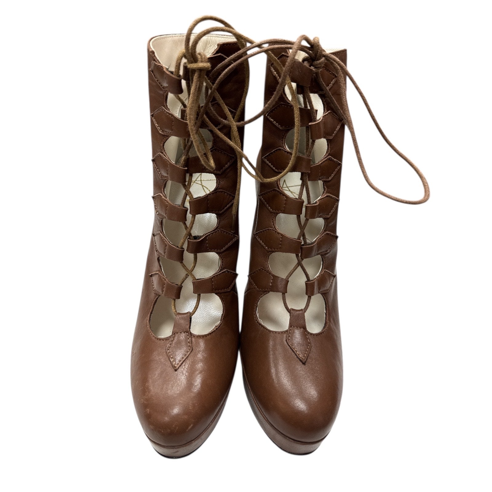 ABEL MUNOZ Leather lace up stiletto boot - Moda Consignment