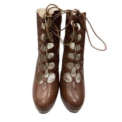 ABEL MUNOZ Leather lace up stiletto boot - Moda Consignment