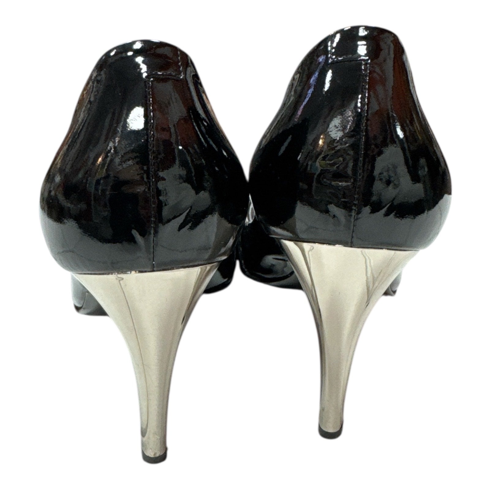 ROGER VIVIER Black patent leather and silver heels - Moda Consignment