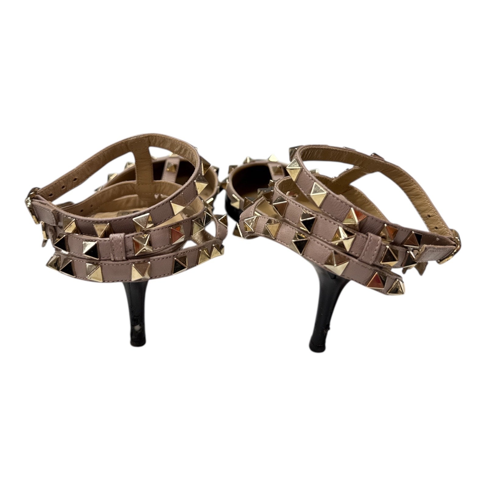 VALENTINO GARAVANI Patent rockstud ankle strap pumps - Moda Consignment