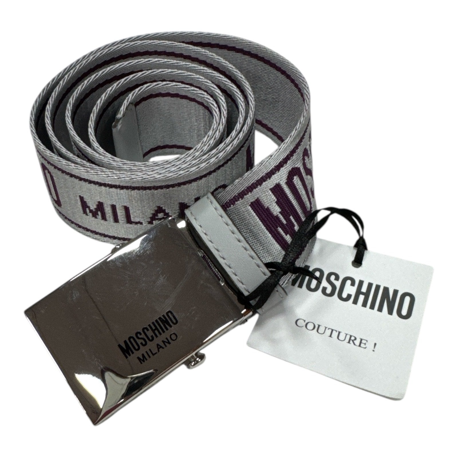 MOSCHINO Logo Jacquard Buckle Belt - Moda Consignment