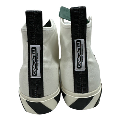 OFF-WHITE Mid Top Vulcanized Canvas White Black - Moda Consignment