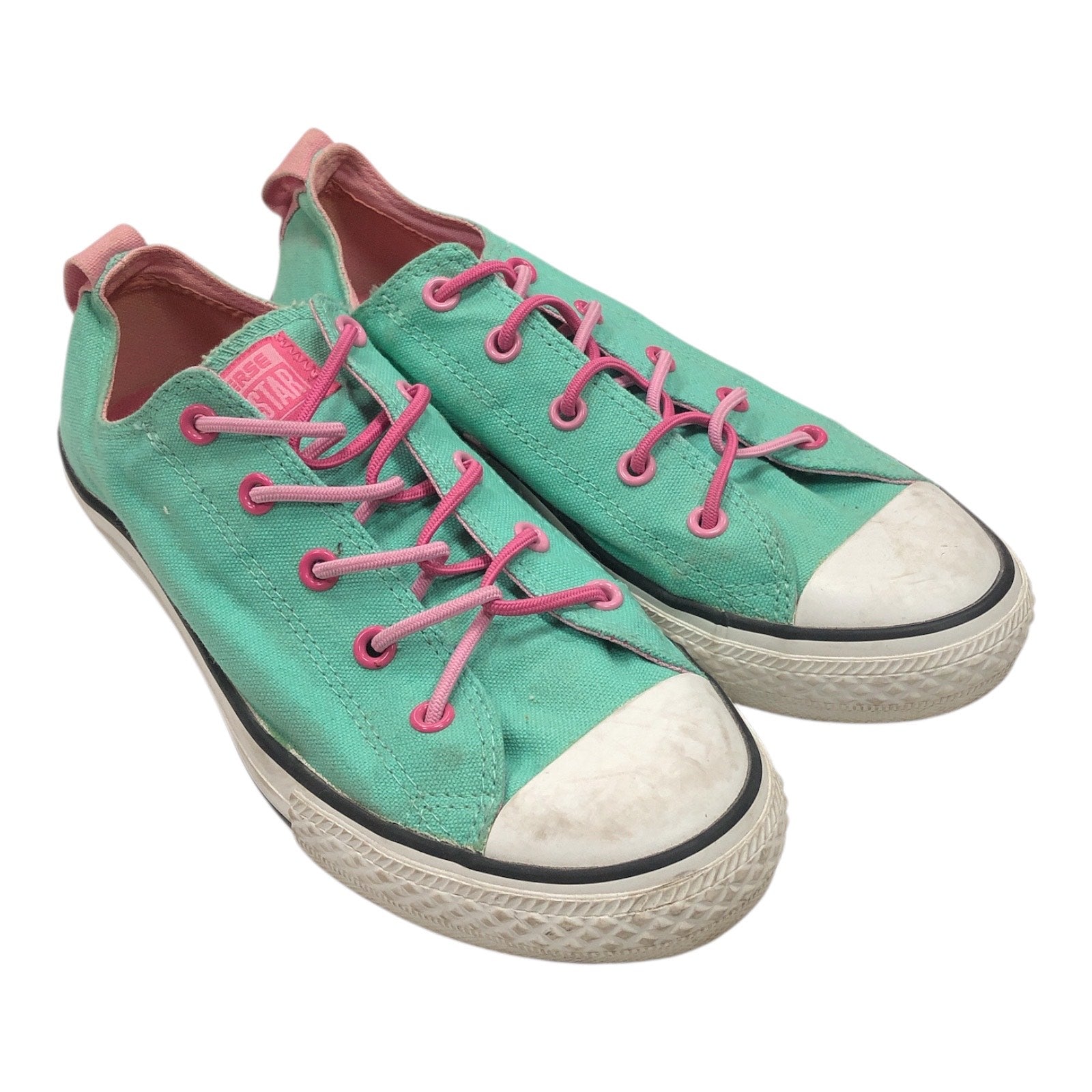 CONVERSE All Star Mint Green And Pink Low Top Sneakers - Moda Consignment