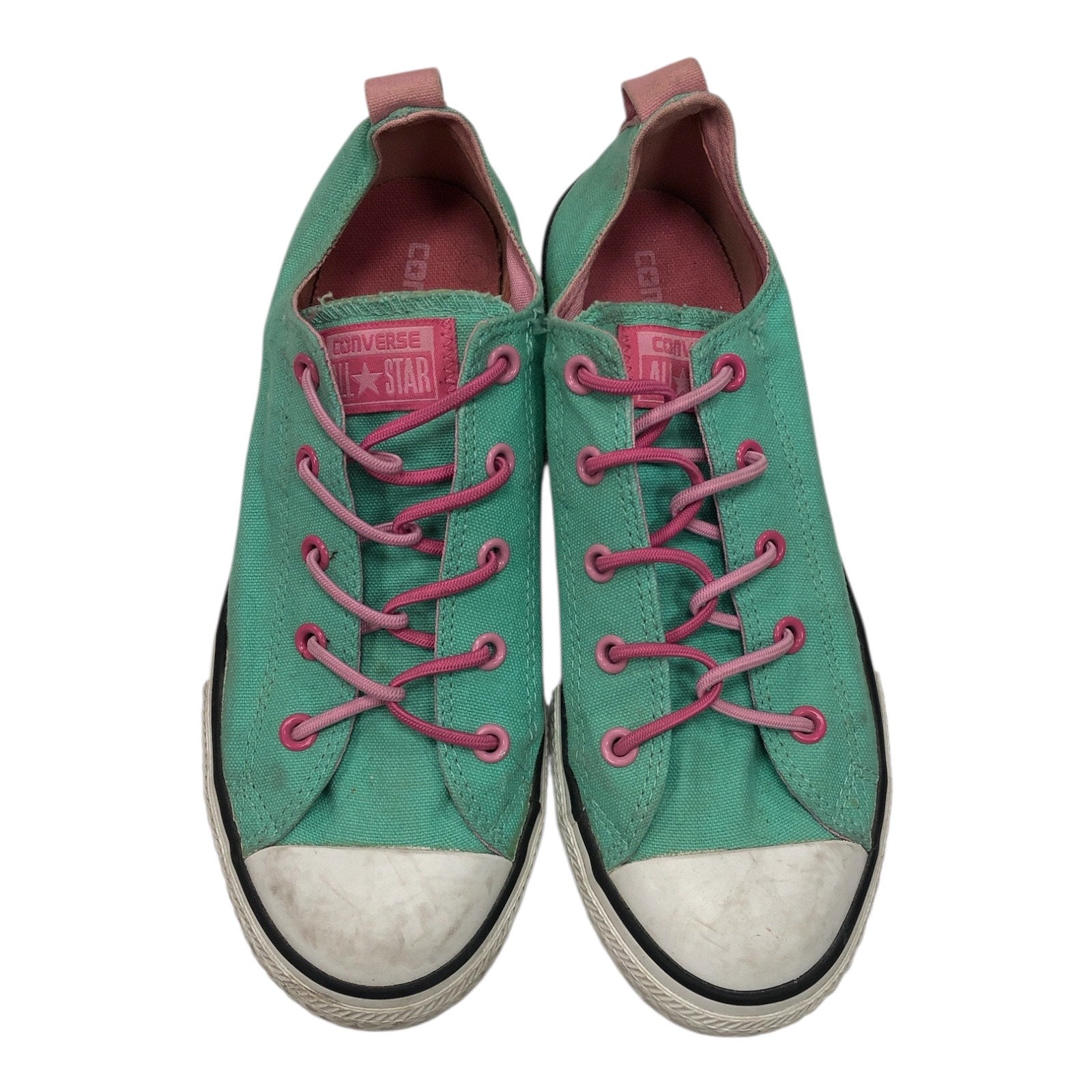 CONVERSE All Star Mint Green And Pink Low Top Sneakers - Moda Consignment