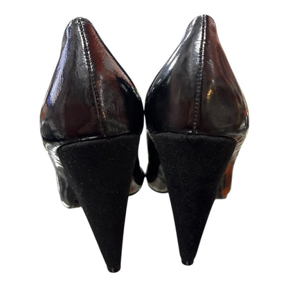 SAM EDELMAN BLACK PATENT LEATHER POINTED TOE STILETTO PUMPS - Moda Consignment