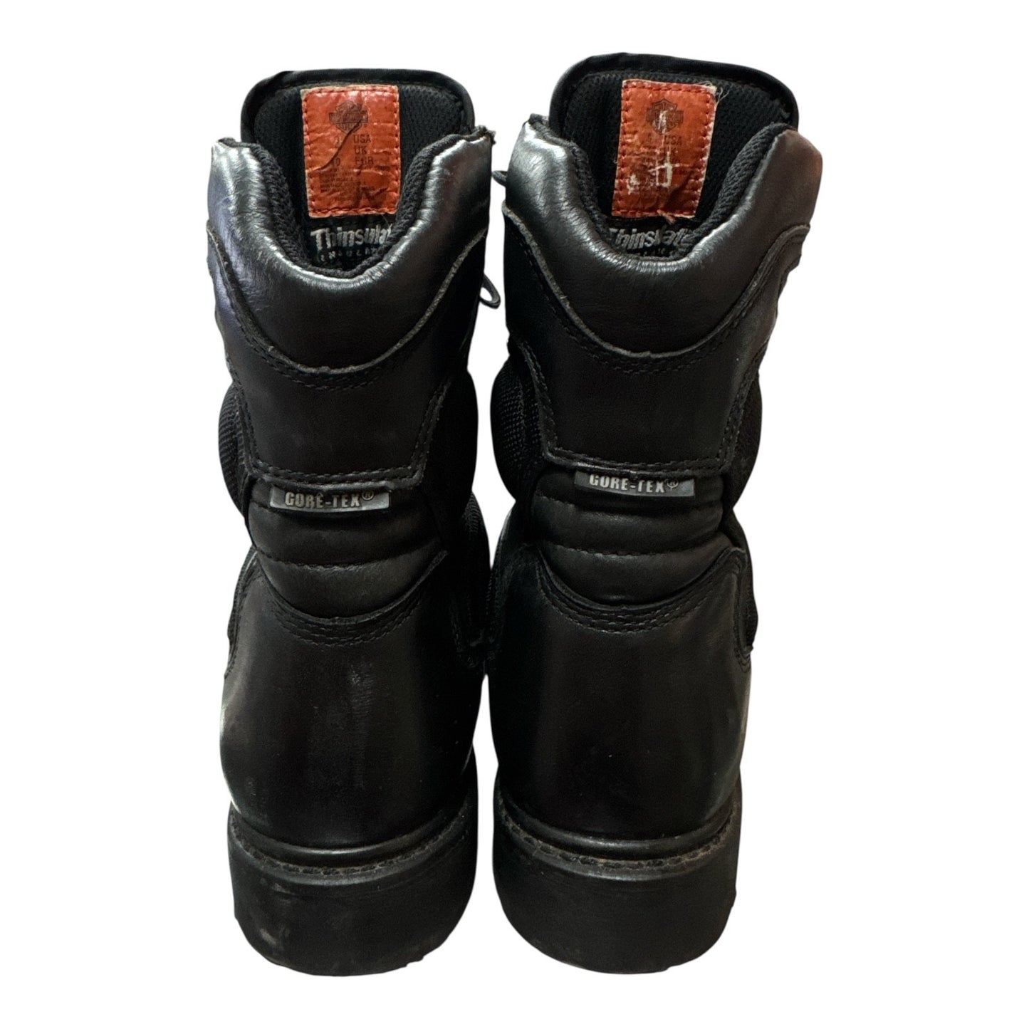HARLEY DAVIDSON BLACK LEATHER MOTORCYCLE BOOTS - Moda Consignment