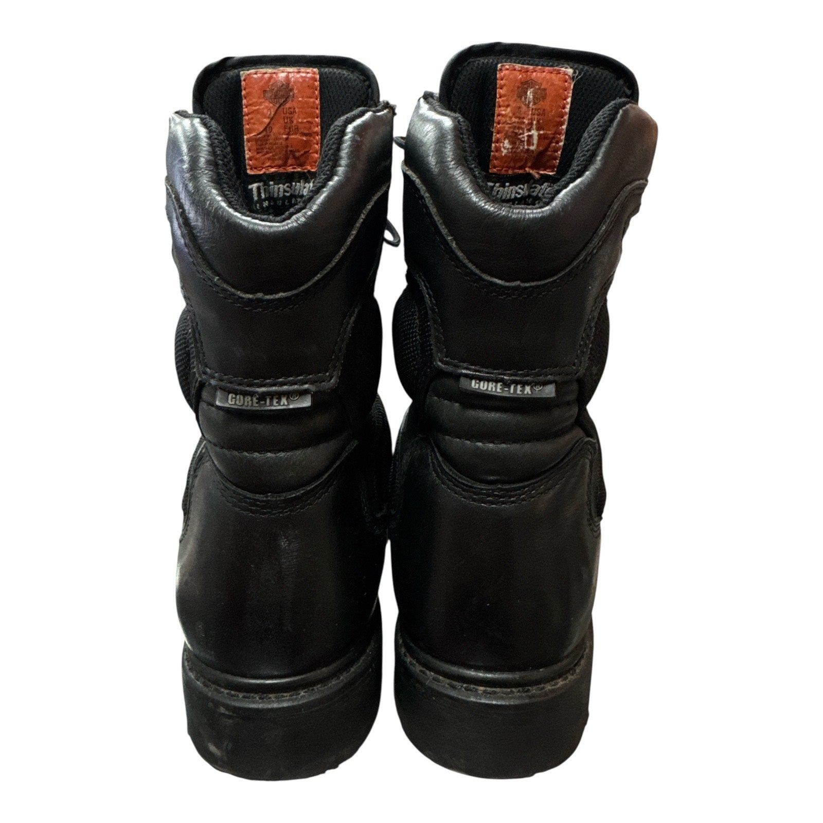 HARLEY DAVIDSON BLACK LEATHER MOTORCYCLE BOOTS - Moda Consignment