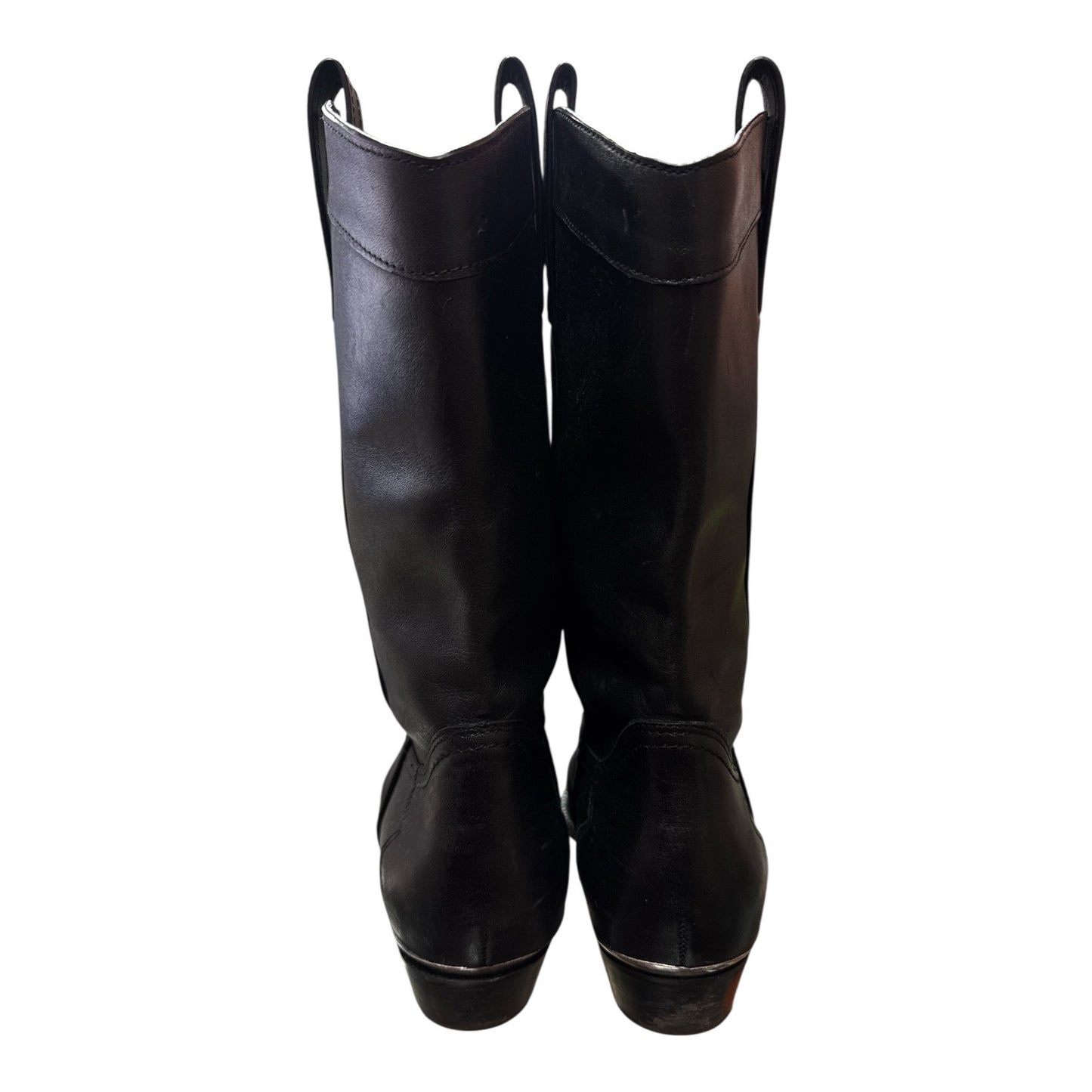 DKNY BLACK LEATHER WESTERN COWBOY BOOTS - Moda Consignment