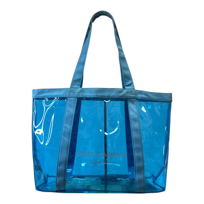 DOLCE & GABBANA LIGHT BLUE VINYL TOTE POOL