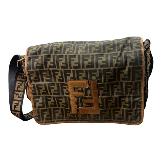 FENDI Tobacco Zucca canvas messenger bag - Moda Consignment