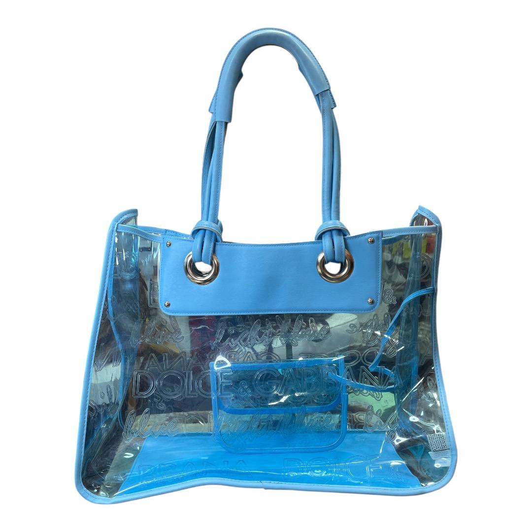 DOLCE & GABBANA LIGHT BLUE VINYL TOTE POOL