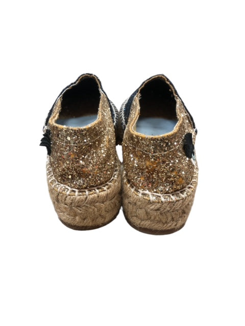 CHIARA FERRAGNI Silver Glitter Eye Logo Espadrilles Flats