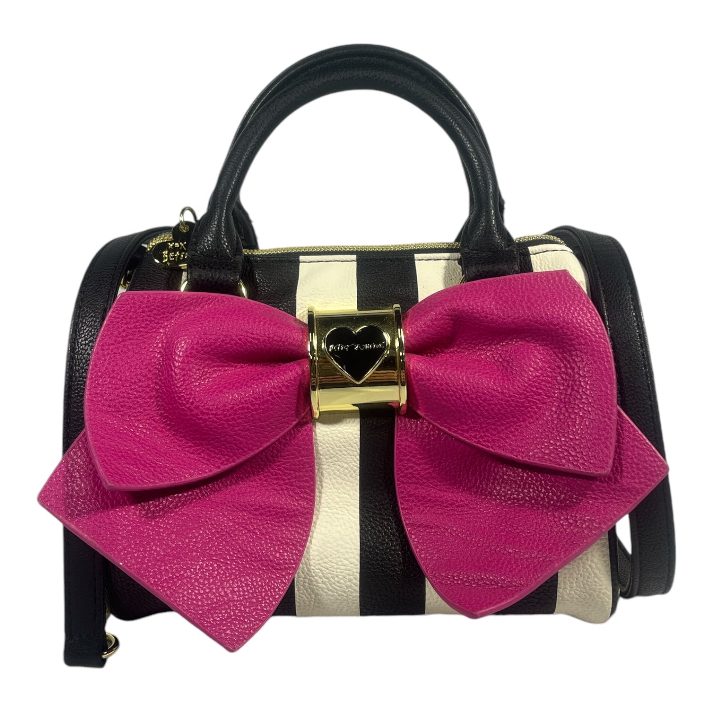 BETSY JOHNSON Pink Bow Handbag with detachable crossbody strap