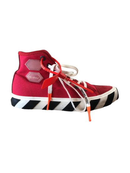 OFF WHITE red vulcanized high-top sneakers