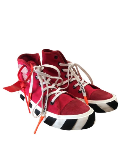 OFF WHITE red vulcanized high-top sneakers