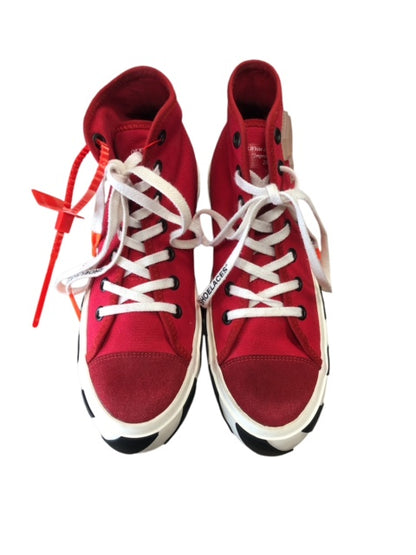 OFF WHITE red vulcanized high-top sneakers